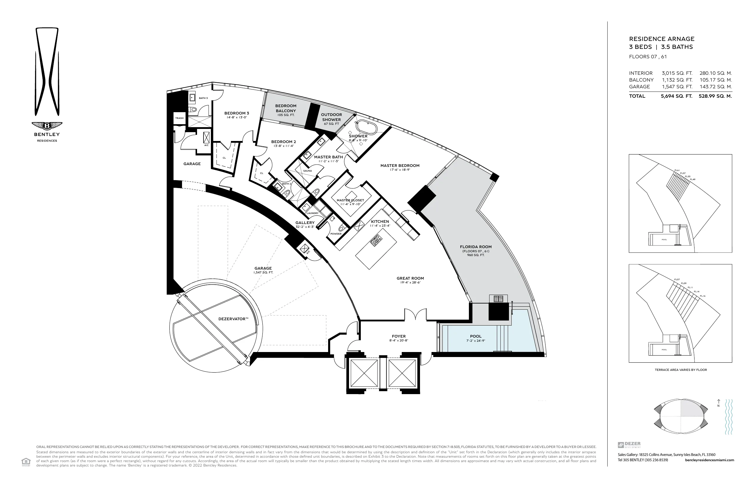 Bentley Residences — plano 1