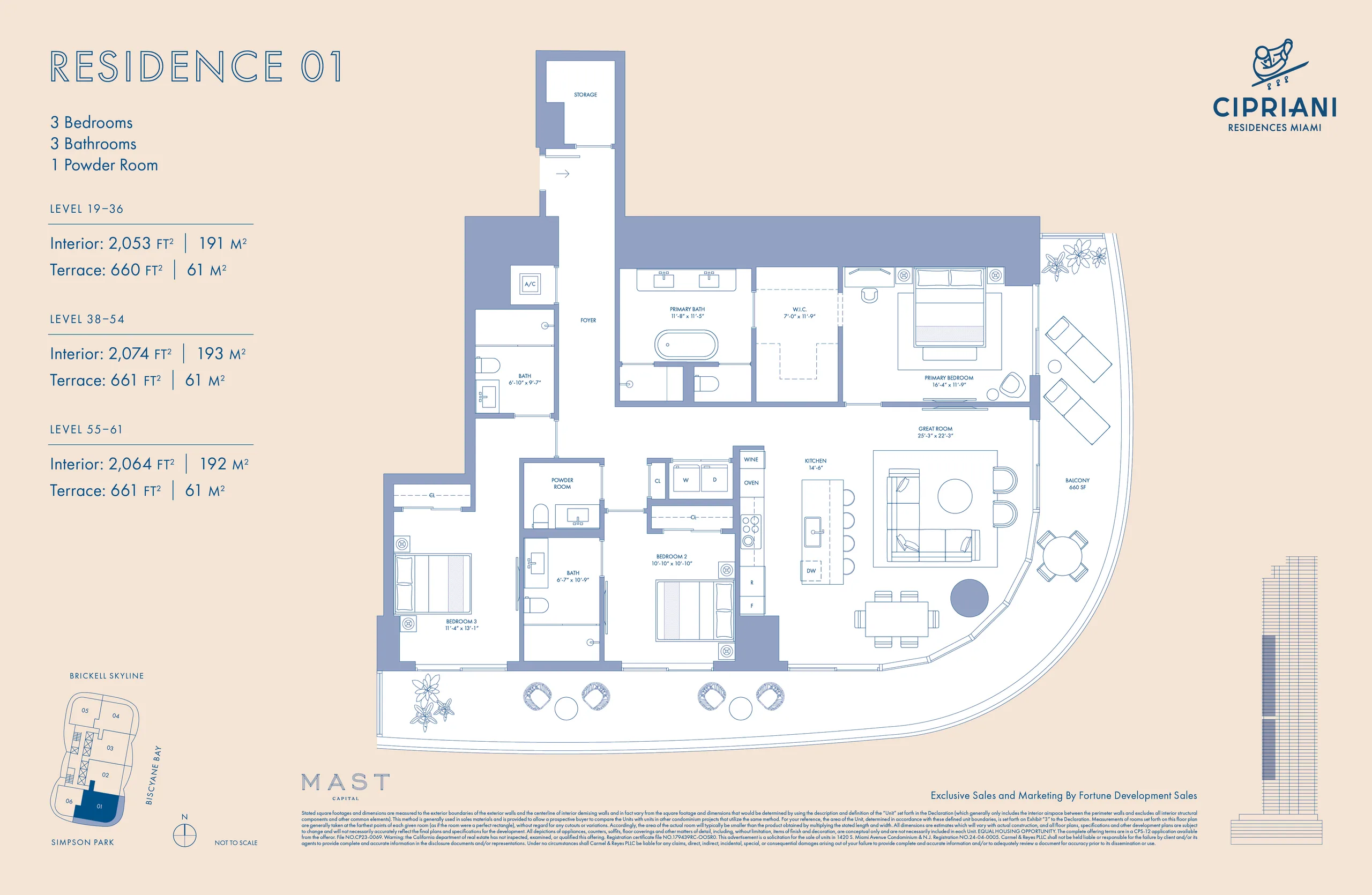 Cipriani Residences Miami — plano 1